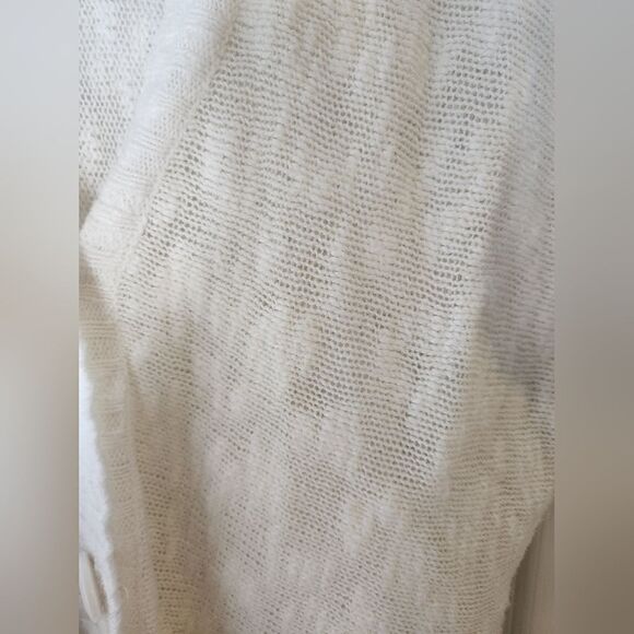 Liz&Co XL White LINEN Blend Knit Dolman Shrtslv Buttons Up Women’s Cardigan - Picture 8 of 12